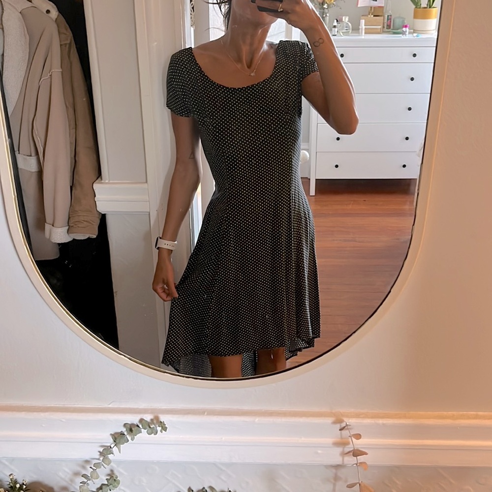 Hi/lo Polka dot twirly dress
